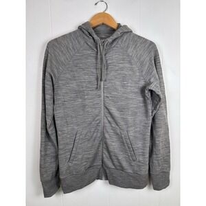 Icebreaker Merino Wool Hoodie Women's Full Zip with Pockets Gray Sz Large - READ